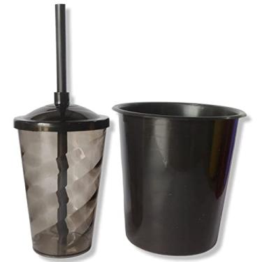 Imagem de Kit Lembrancinha 10 Balde Pipoca 1L + 10 Copo Twister 400 ML (Preto)