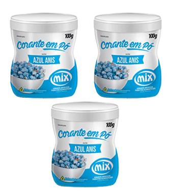 Imagem de Corante Em Pó Alimentício Confeitaria Kit 3 Potes Mix (Azul Anis)