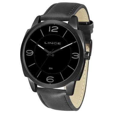 Imagem de Relógio LINCE masculino preto couro analógico MRC4542L P2PX