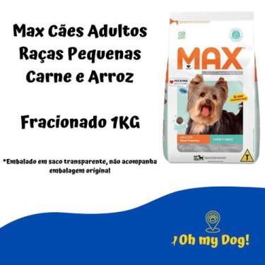 Imagem de Max Cães Adultos Raças Pequenas Carne E Arroz Granel 1Kg