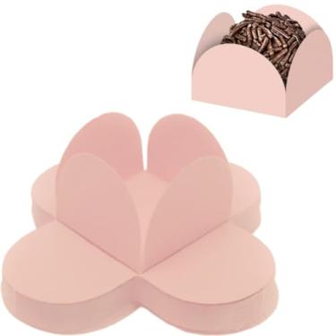 Imagem de Kit 100 Forminhas Para Doces 4 Pétalas Brigadeiros 3 x 3 cm, Forminhas De Papel Para Doces Finos Casamento, Forminhas Para Docinhos De Festa, Forminhas De Papel Para Brigadeiro (Rosa)
