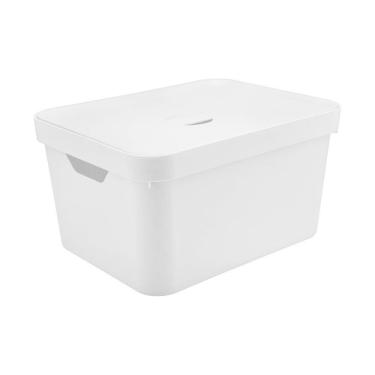 Imagem de Caixa Organizadora Cube Branco 32 L Com Tampa 46 X 36 X 24,5 Cm