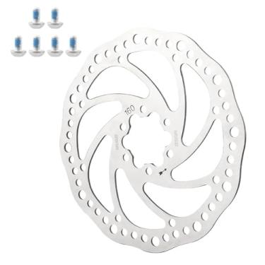 Imagem de kowaku Rotor de freio a disco de bicicleta Rotor de freio a disco de linha central de bicicleta adaptador de aço inoxidável Rotor flutuante de bicicleta para substituição de bicicleta de montanha BMX, 160 mm A