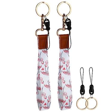 Imagem de OSALADI 2 Peças Cordão Alça De Porta-chaves Chaveiros Homens Alça De Pulso Para Chaves De Mão De Pulso Colhedores De Cinta Celular Pulseira Cara Poliéster