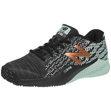 Imagem de New Balance Tênis feminino Clay Court 996 V3, Preto/Menta, 5.5 X-Wide