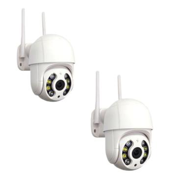 Imagem de Kit 2 Câmera De Segurança Inteligente Com 1080p ip Á Prova D'água WIFI Possui Visão Noturna Infravermelho com Detector De Movimento