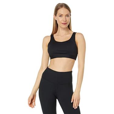 Imagem de Champion Sutiã esportivo feminino, toque macio, absorvente de umidade, sutiã de suporte moderado para mulheres (tamanho plus size disponível), Preto, PP