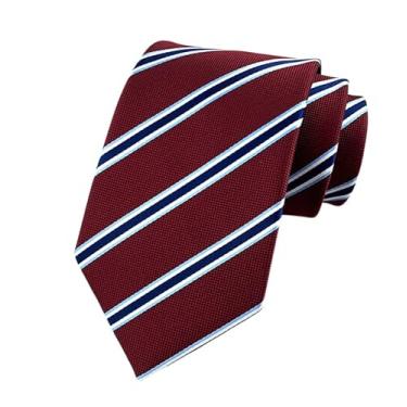 Imagem de GGWMSKRH Gravata masculina 1 peça masculina 8 cm carreira gravata listrada camisa de negócios, E, tamanho �nico