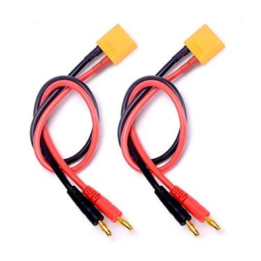 Imagem de FLY RC Pacote com 2 cabos de carregamento XT90 XT90 para 4,0 mm, adaptador de conector banana de 30 cm, 12 awg, carga de bateria Lipo para fonte de alimentação FPV RC