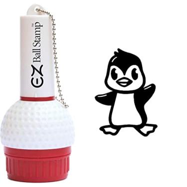 Imagem de EZ BALL STAMP Carimbo / carimbo de bola de golfe – Secagem ultrarrápida, marcador de tinta livre de manchas para personalizar sua bola (pinguim preto)