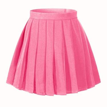 Imagem de Beautifulfashionlife Fantasia feminina curta plissada sexy mini anime fantasia (G, rosa vermelha)