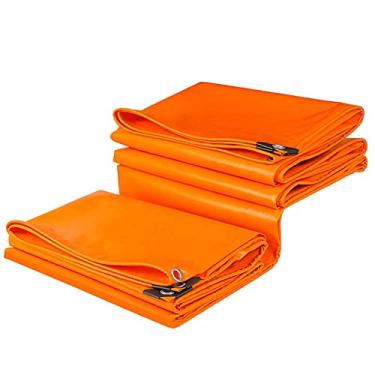 Imagem de Lona de lona de PVC impermeável, 500 g/㎡ Lona resistente à prova de fogo, tecido de toldo ao ar livre, laranja, para barraca, jardim, varanda, barco.