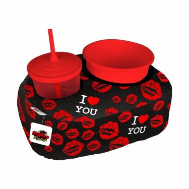Imagem de Almofada Kit Pipoca Cinema 1 Copo Canudo Balde Namorados I Love You