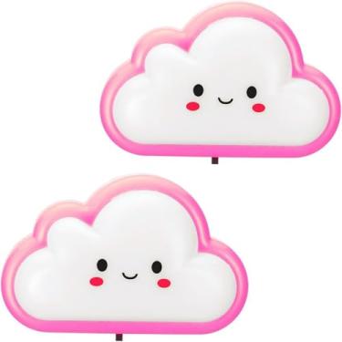 Imagem de Kit 2 Luminária Infantil de Tomada Abajur Quarto de Criança Formato de Nuvem Led Bivolt - NEXUS MARKET