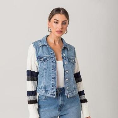 Imagem de Jaqueta Feminina Jeans Manga Longa Tricot Disparate-Feminino