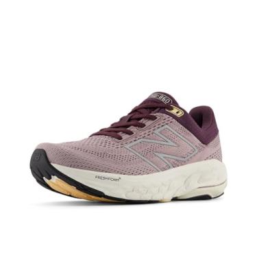 Imagem de New Balance Tênis de corrida feminino Fresh Foam X 860 V14, Vinho gelado/marrom ameixa/prata metálico, 5 X-Wide