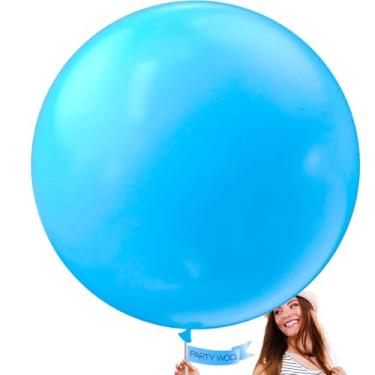 Imagem de PartyWoo Blue Large Balloons, 4 pcs 36 Inch Balloons, Bright Sky Blue Big Balloons, Blue Giant Balloons, Jumbo Balloons for Birthday Decorations, Baby Shower Decorations, Wedding Decorations, Blue-Y20