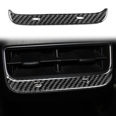 Imagem de TIBROMTACK Capa de ventilação de ar condicionado traseira de fibra de carbono para Tesla Model 3 Model Y 2017-2024 Tampa de ventilação CA