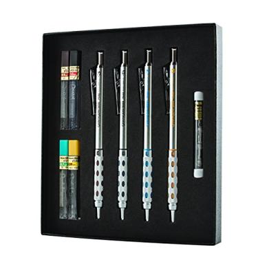 Imagem de Pentel Conjunto de lápis mecânico premium Arts GraphGear 1000 para presente com pontas e borrachas (PG1000BXSET)