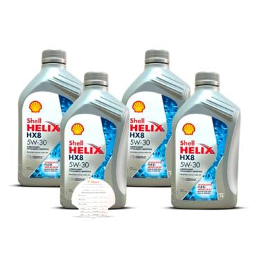 Imagem de Kit 4 Litros Oleo Shell Helix Hx8 5W-30 API SP Sintetico