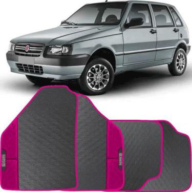 Imagem de Lindo jogo tapete carro automotivo rosa fiat uno quadrado 1989 a 2010 