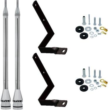 Imagem de 2 Antena Móvel PX Marinox 2,70 Metros Alongador Inox 60cm Pl-2003 + Su