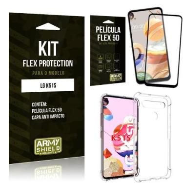 Imagem de Kit Flex Protection LG K51s Capa Anti Impacto + Película Flex 5D - Arm