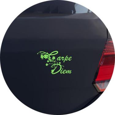 Imagem de Adesivo de Carro Carpe Diem - Aproveite o dia - Cor Verde Claro - Melh