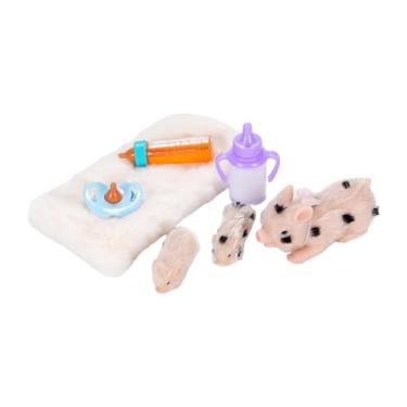 Imagem de Kokiya Conjunto de leitão de silicone Família de brinquedos de porco Conjunto de animais de fazenda de leitão realista exclusivo Mini Playset para crianças, 3 Pedaços