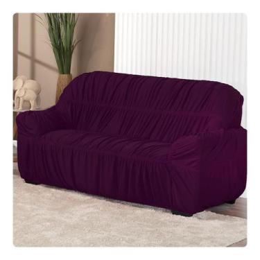 Imagem de Capa De Sofá Elasticada 3 Lugares King Protetor Vinho - Shop Casa Nobr