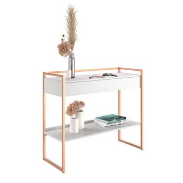 Imagem de Buffet Aparador Industrial - Mais de Casa, Branco e cobre