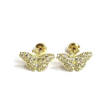 Imagem de Brinco de ouro 18k Infantil borboleta - Elegancy Joias