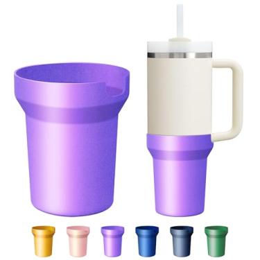 Imagem de Bota de silicone metálico fosco para Stanley Cup 1,134 g, capa protetora de manga alta compatível com Stanley H2.0 & Quencher Adventure Tumbler, protetor inferior de acessórios Stanley Cup, roxo