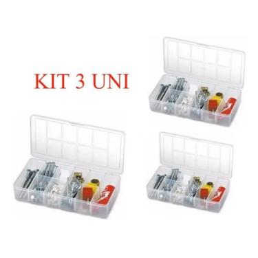 Imagem de kit 3 Caixa Organizadora De Plástico Com Divisórias - P - nitron