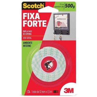 Imagem de KIT 2 Fita Dupla Face Fixa Forte Espuma 3m 12mm X 1.5m