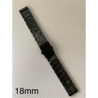 Imagem de 3 Pulseiras de Aço Preto Terminal Reto 18mm - Universal
