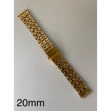 Imagem de 3 Pulseiras de Aço Dourada Terminal Reto 20mm - Universal