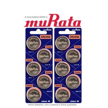Imagem de 10 Baterias Murata CR2450 DL2450 ECR2450 Célula de Moeda de Lítio de 3