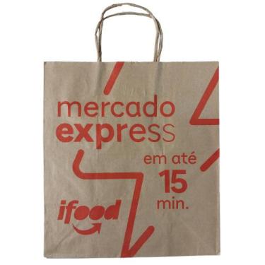 Imagem de Kit 50 Sacolas Pardo Ifood