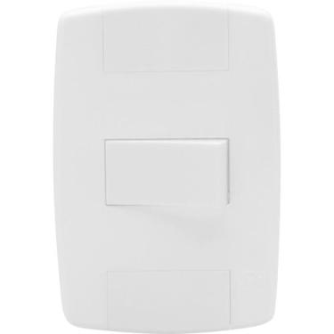 Imagem de Interruptor Simples Branco 10A 250V Placa Espelho 4x2 Ilumi