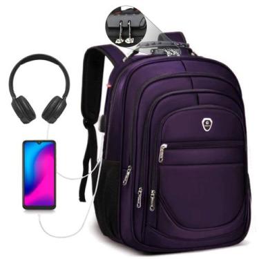 Imagem de Mochila Escolar Executiva Masculina Feminina Com Cabo Usb Bolsa Notebo