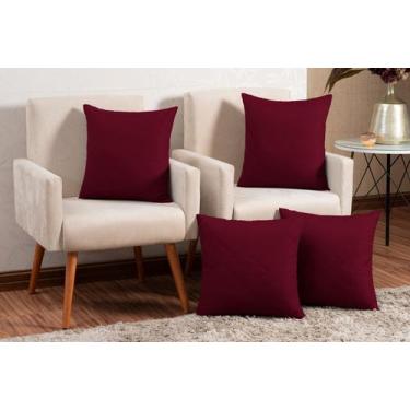 Imagem de Kit com 4 capas de almofada mateladas com refil de enchimento 50 x 50 