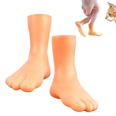 Imagem de Fantoches de dedo para crianças, fantoches de pés de dedo - Brinquedos engraçados para provocar gatos | 2 peças de pés minúsculos, pés pequenos para diversão, pés pequenos, dedos para crianças e adult