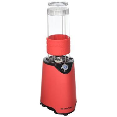 Imagem de Mironi Mini liquidificador pessoal de 500 watts e fabricante de vitaminas com copo de moedor, 2 frascos de liquidificador e livreto de receitas, vermelho