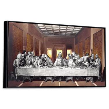 Imagem de Quadro Grande Santa Ceia Moldura e Canvas 63x93cm ref07 - RR Decor, Mo