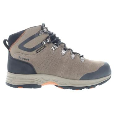 Imagem de Bota masculina casual Propet Conrad para trilha no tornozelo - preta, cinza, Gunsmoke/laranja, 10 X-Wide