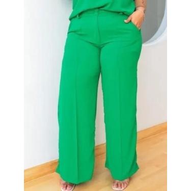Imagem de Calça Feminina Pantalona Plus Size  - J&R, Preto, G3
