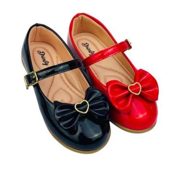 Imagem de Kit Com 2 Pares Sapatilha Infantil Menina Boneca Verniz Confortável SP