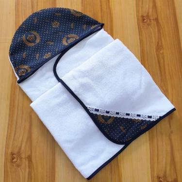 Imagem de Toalha de Bebê modelo Luxo felpuda e forrada com capuz estampado - BRA