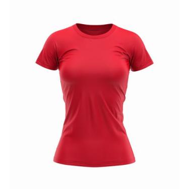 Imagem de Camiseta Babylook Feminina Lisa DryFit Uv Vermelho - Fantasia Bras, M